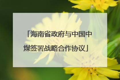 海南省政府与中国中煤签署战略合作协议